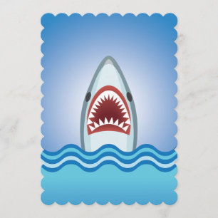 Shark Attack Funny Boat Party Invitations