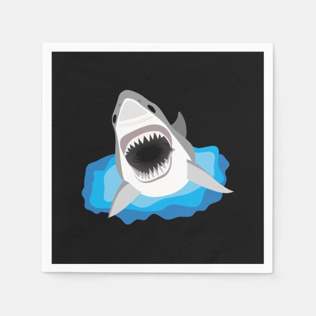 Shark Attack - Great White Shark Napkin (Front)