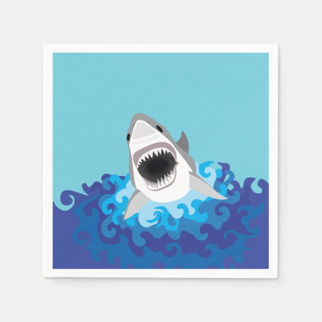 Shark Attack - Great White Shark Napkin (Front)
