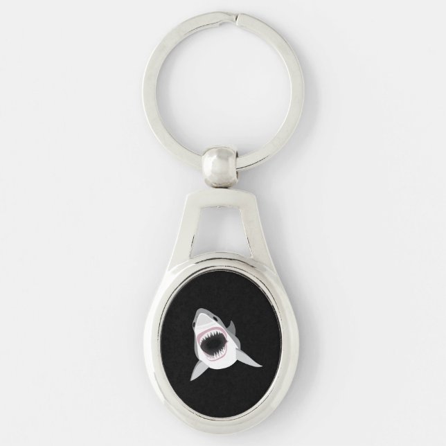 Shark Attack - Great White Shark Shows its Bite Key Ring (Front)