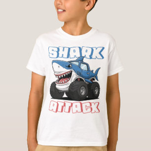 Shark Attack Monster Truck Kids T-Shirt