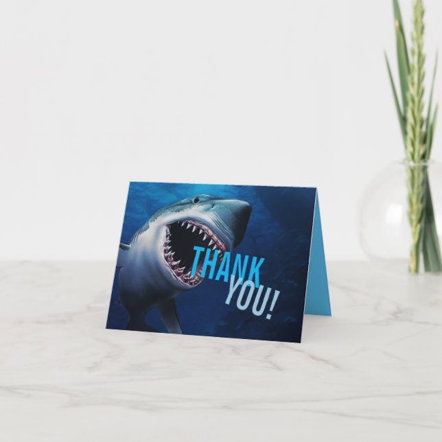 Shark Attack | Ocean Thank You Boys Birthday Card (Front)