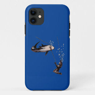 Shark Attack on a Vintage Helmet Diving Diver URM iPhone 11 Case
