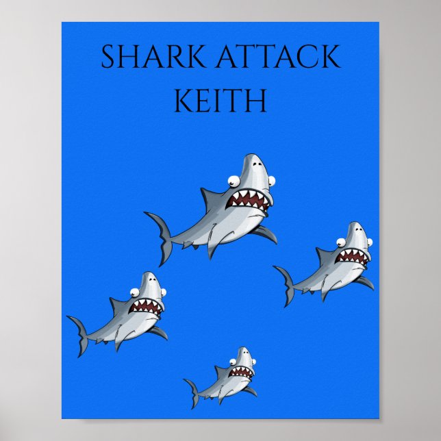 "SHARK ATTACK" PERSONALIZED POSTER (Front)