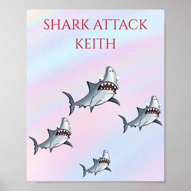 "SHARK ATTACK" PERSONALIZED POSTER (Front)