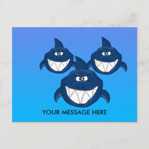 Shark attack postcard