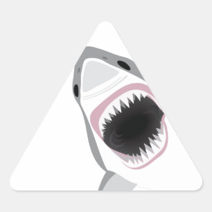 Shark Attack Triangle Sticker