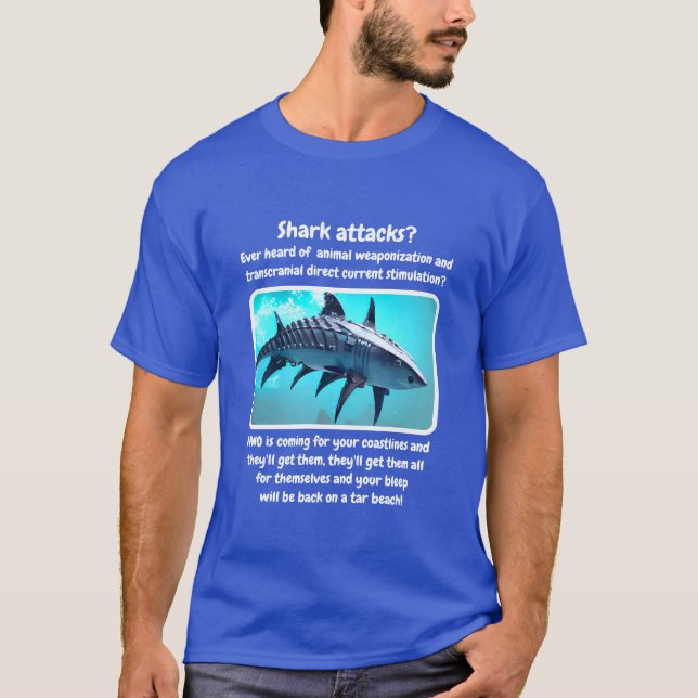 Shark Attacks (dark) T-Shirt (Front)