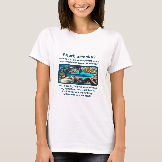 Shark Attacks (v3 light) T-Shirt (Front)