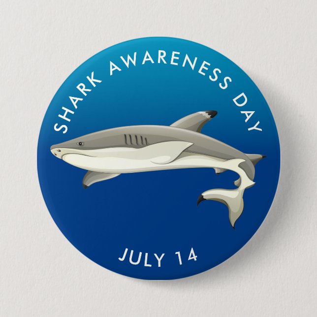 Shark Awareness Day 7.5 Cm Round Badge (Front)