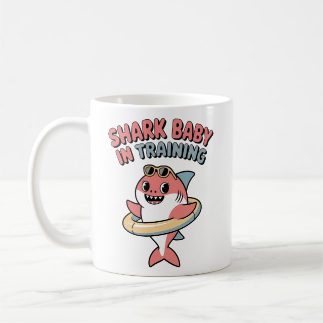 Shark Baby in Training | Kids Coffee Mug (Left)