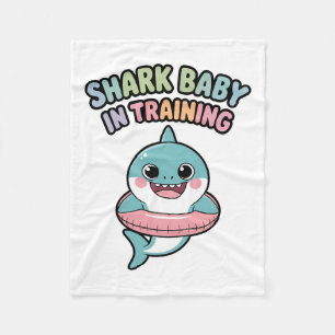 Shark Baby in Training Kids Fleece Blanket