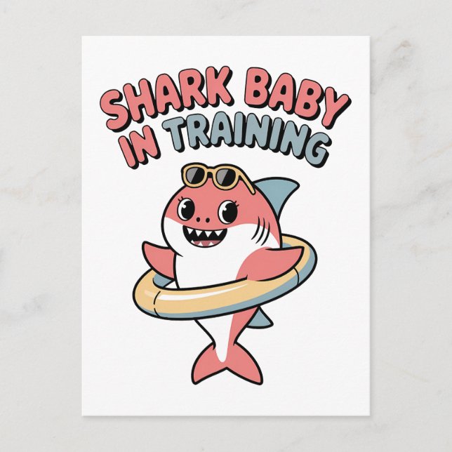 Shark Baby in Training | Kids Postcard (Front)