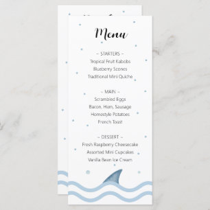Shark Baby Shower Menu with Shark Fin & Bubbles