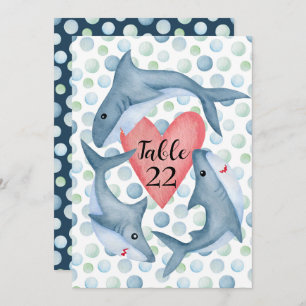 Shark Baby Shower Table Number Sign