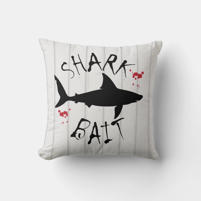 Shark Bait Great White Shark Attack Funny Cushion (Front)