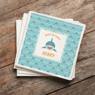 Shark Bait Personalised Birthday Party Napkin