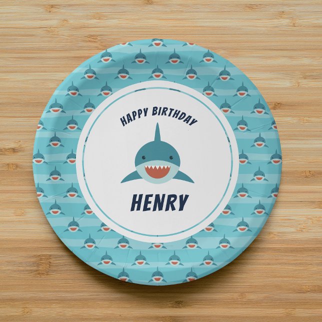 Shark Bait | Personalised Birthday Party Paper Plate (Creator Uploaded)