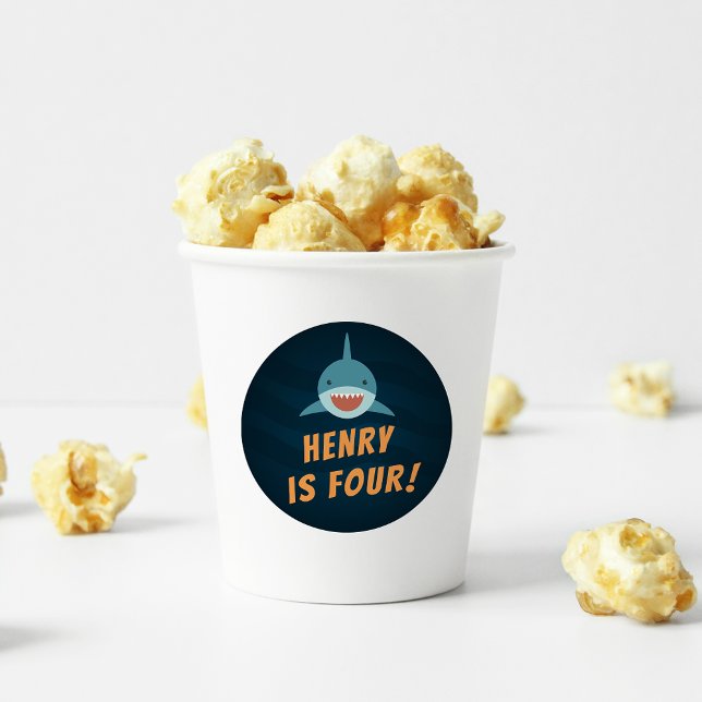 Shark Bait | Personalised Kids Birthday Classic Round Sticker (Creator Uploaded)