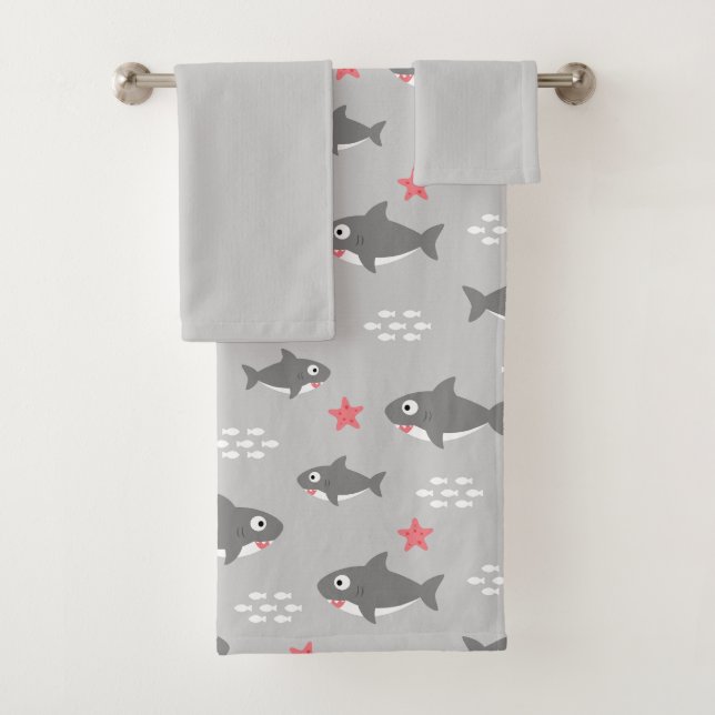 Shark Bath Towel Set (Insitu)