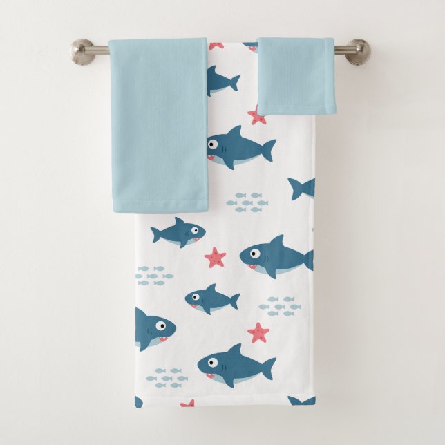 Shark Bath Towel Set (Insitu)