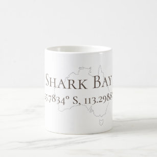 Shark Bay Australia Latitude & Longitude   Coffee Mug