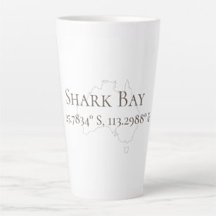 Shark Bay Australia Latitude & Longitude  Latte Mug