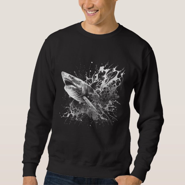 Shark Beach  Ocean Animal Graphic  Womens Sweatshirt (Front)