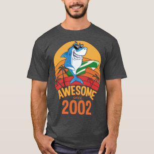 Shark Birthday 18 Years Old Surf Awesome Since 200 T-Shirt