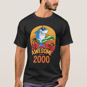 Shark Birthday 20 Years Old Surf Awesome Since 200 T-Shirt
