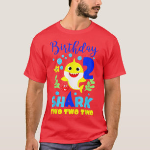 Shark Birthday 2 Years Old 2nd Birthday Matching F T-Shirt
