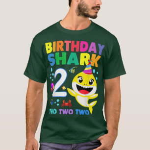Shark Birthday 2 Years Old 2nd Birthday Matching F T-Shirt