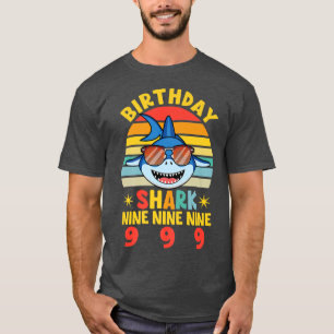 Shark Birthday 9 Years Old 9th Birthday Boy Matchi T-Shirt