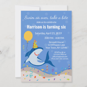 Shark Birthday Invitation