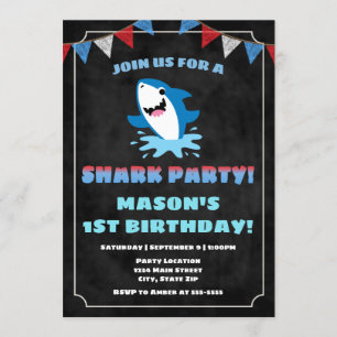Shark Birthday Invitation Baby Shark