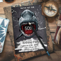 Shark Birthday Invitation, Shark Attack,