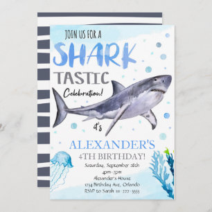 Shark Birthday Invitation, Shark Invite