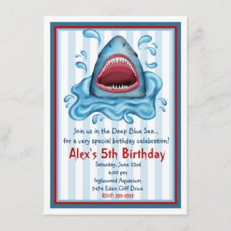 Shark Birthday Invitations
