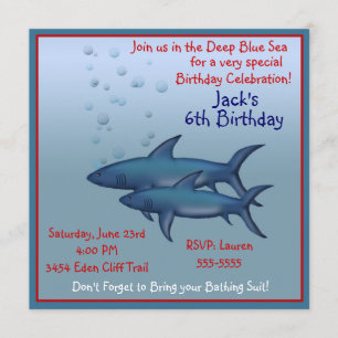 Shark Birthday Invitations