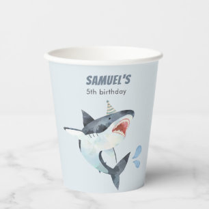 Shark Birthday Party Boy Under The Sea Paper Cups