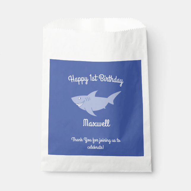 Shark Birthday Party Favour Bag (Front)