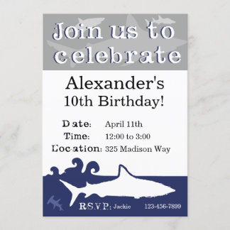 Shark Birthday Party Invitation