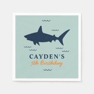 Shark birthday Party Invitation Napkin