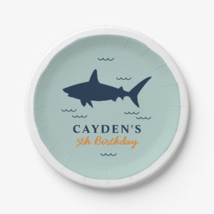 Shark birthday Party Invitation Paper Plate