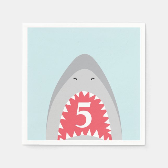 Shark birthday Party Napkin (Front)