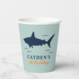 Shark birthday Party Paper Cups