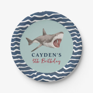 Shark birthday Party Paper Plate