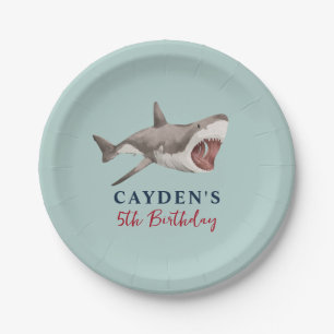 Shark birthday Party Paper Plate