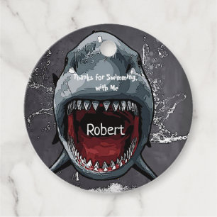 Shark Birthday, Shark Attack, Favour Tags