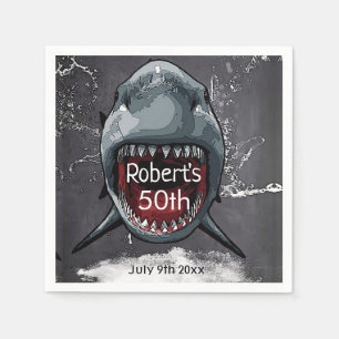 Shark Birthday, Shark Attack, Napkin